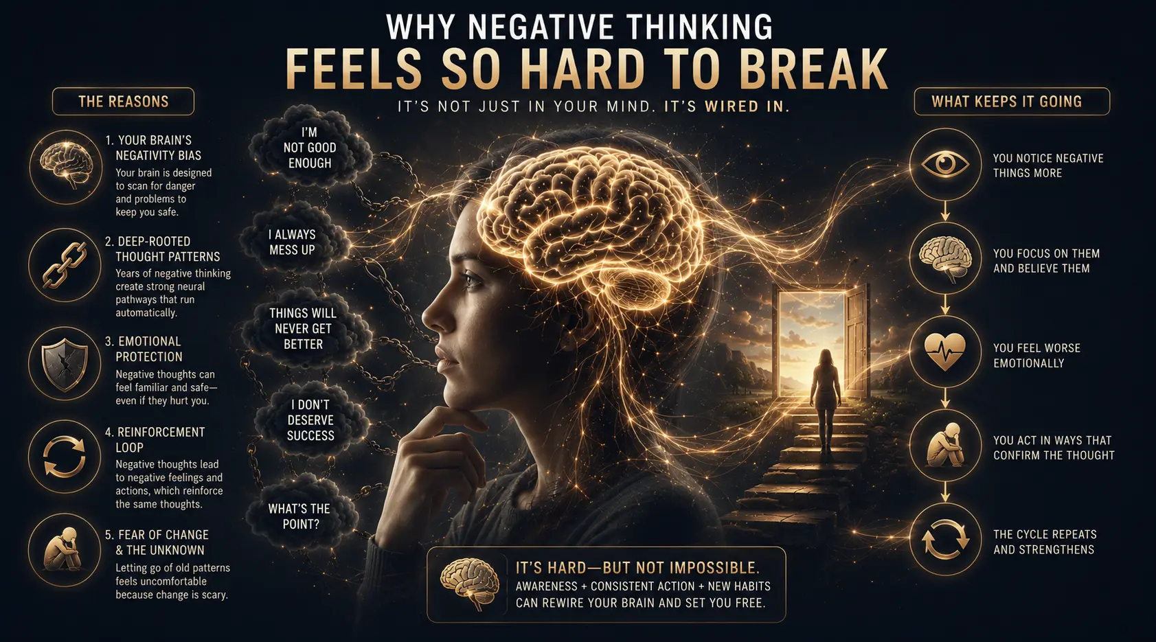 Why negative thinking feels so hard to break — the reasons it persists and what keeps it going